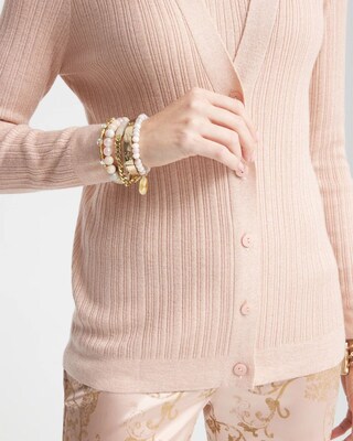 Lurex Ribbed Cardigan click to view larger image.