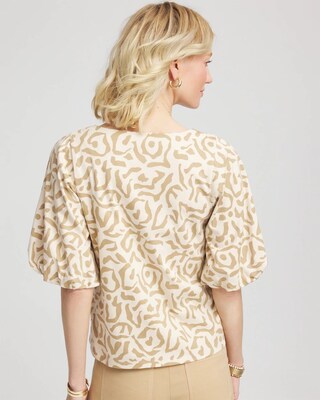 Animal Print Bubble Sleeve Top click to view larger image.