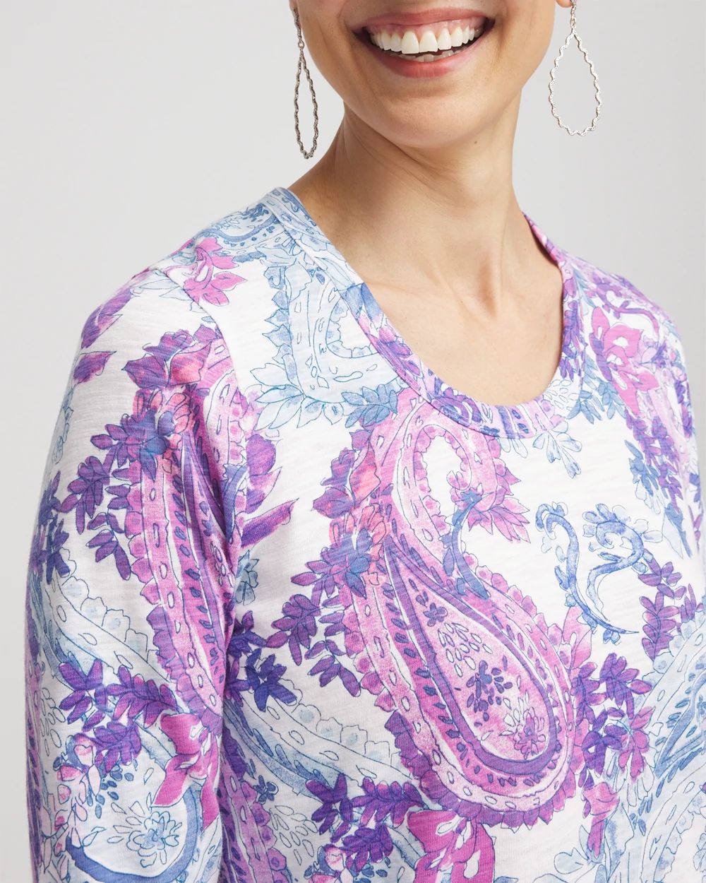 Paisley Slub Scoop Neck Tee click to view larger image.