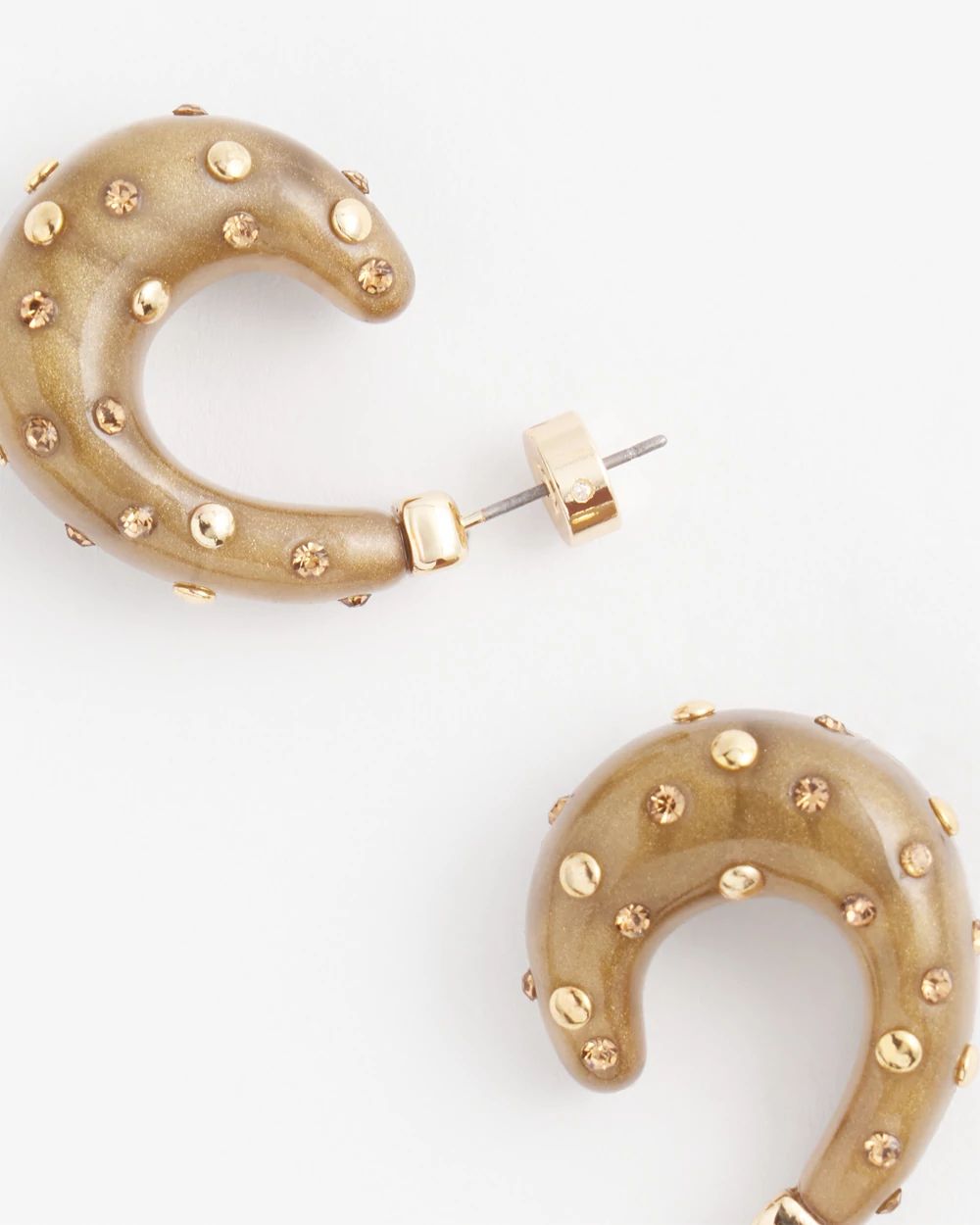 No Droop® Embellished Resin Hoop Earrings
