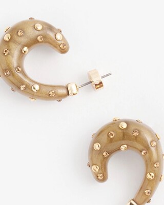 No Droop® Embellished Resin Hoop Earrings