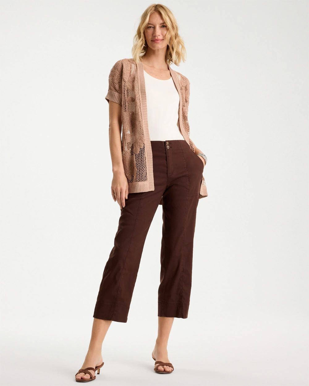 Relaxed Linen Crop Pant click to view larger image.