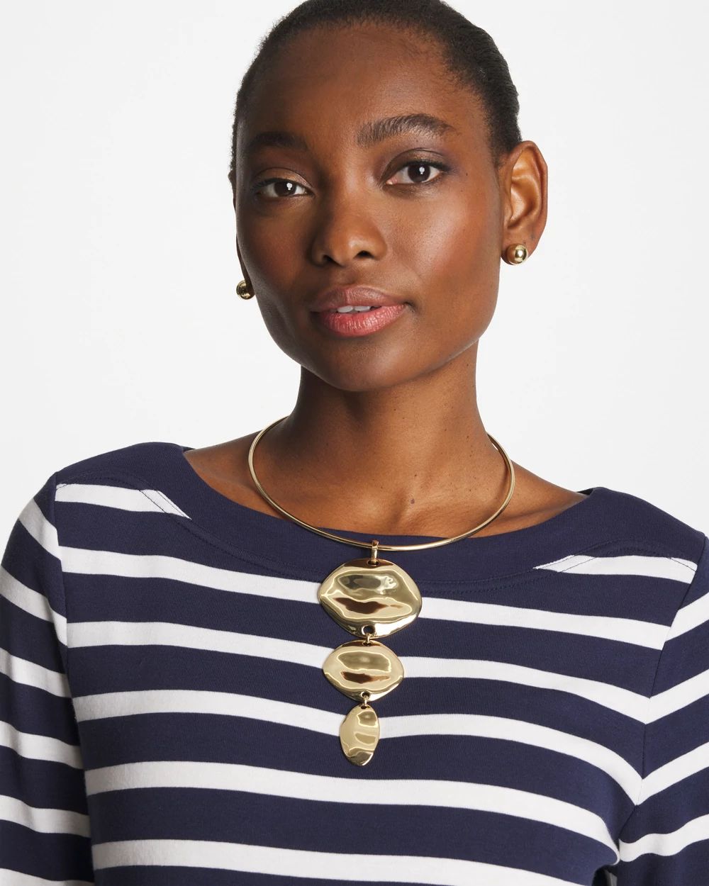 Linear Reversible Pendant Necklace click to view larger image.