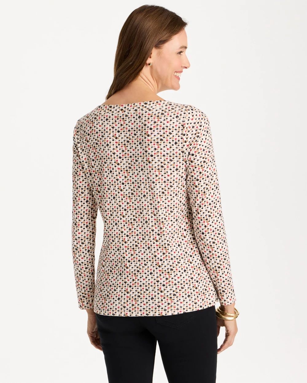 Geo Stretch-Cotton Boatneck Tee click to view larger image.