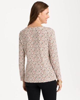 Geo Stretch-Cotton Boatneck Tee click to view larger image.