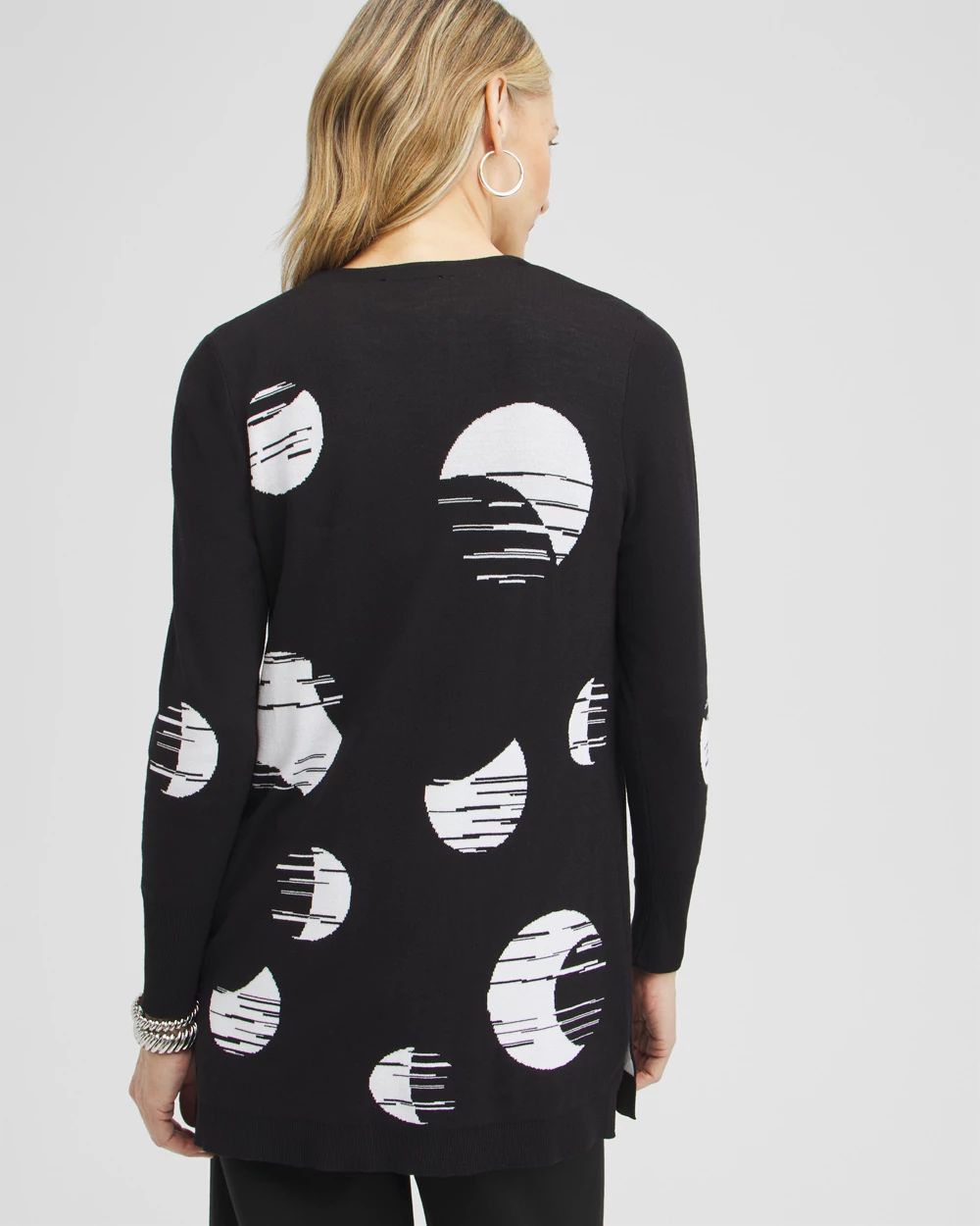 Spun Rayon Dots Double Knit Cardigan