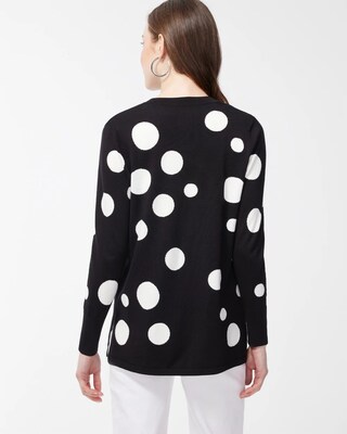 Spun Rayon Dot Print Cardigan