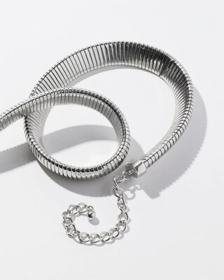 Silver Tone Snake Collar Necklace