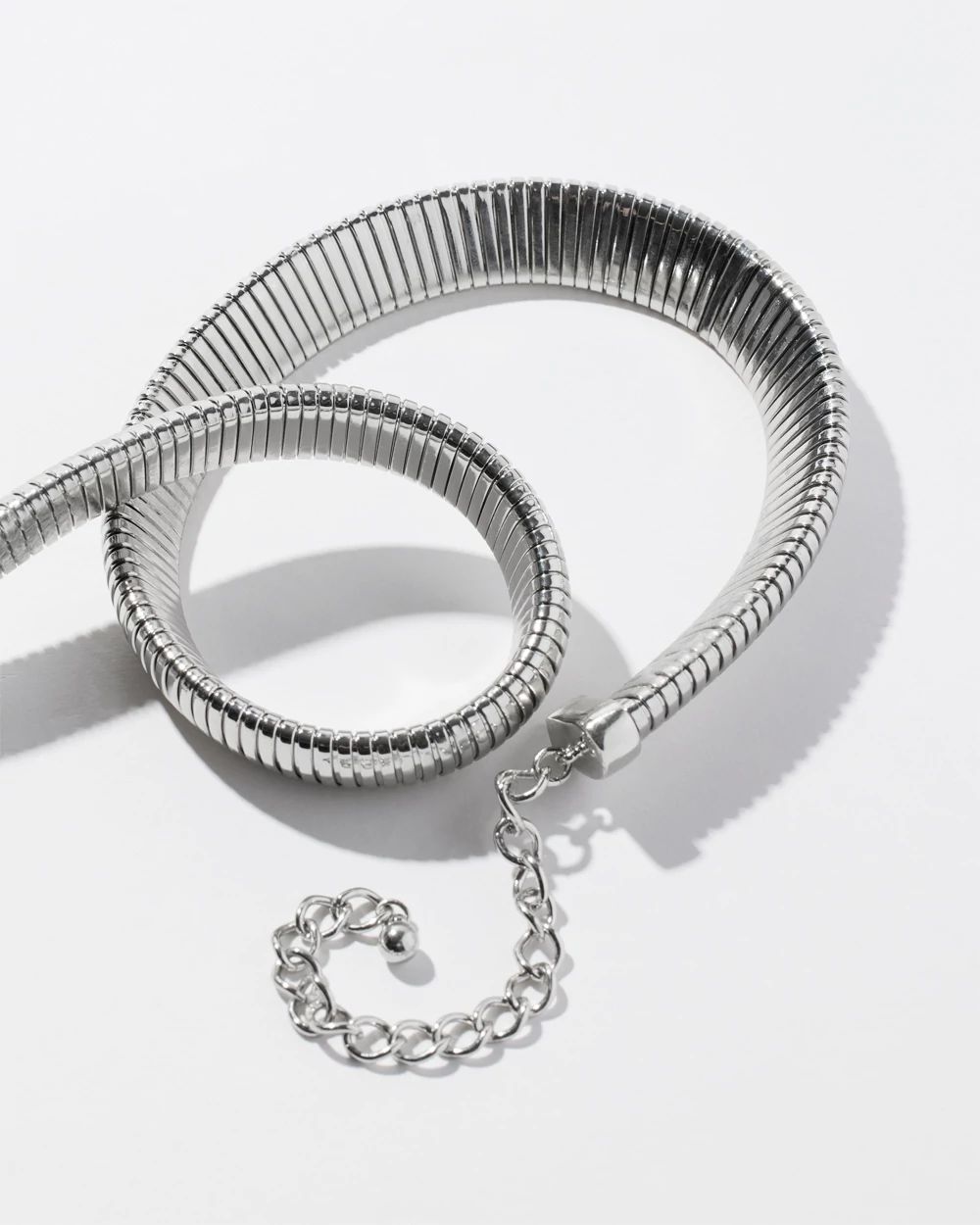 Silver Tone Snake Collar Necklace