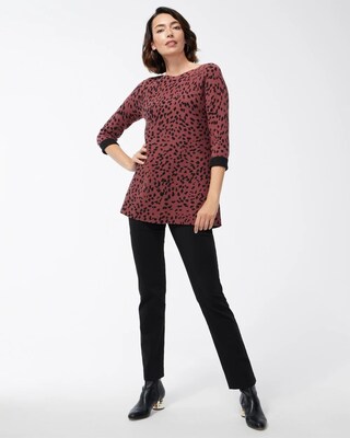 Dot Print Double Knit Tunic