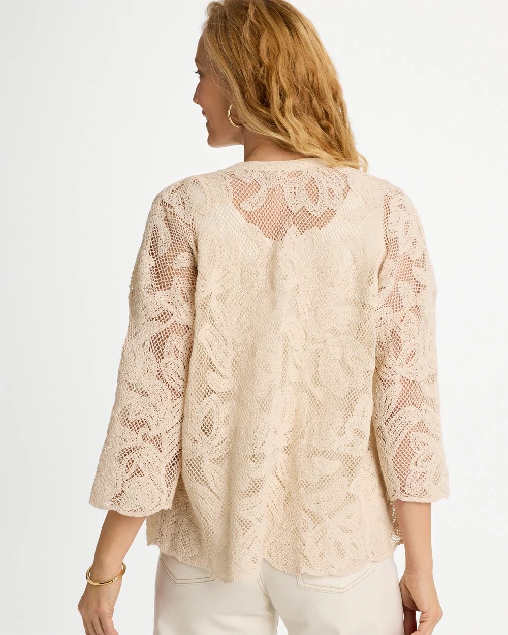 Short Crochet Lace Kimono