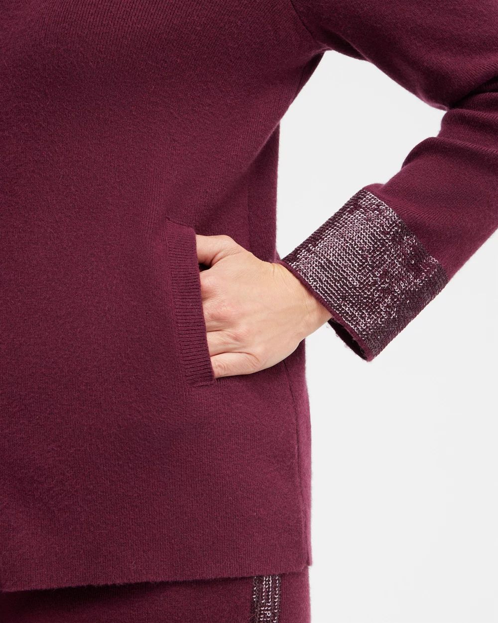 Zenergy Luxe Cashmere Blend Sequin Sweater