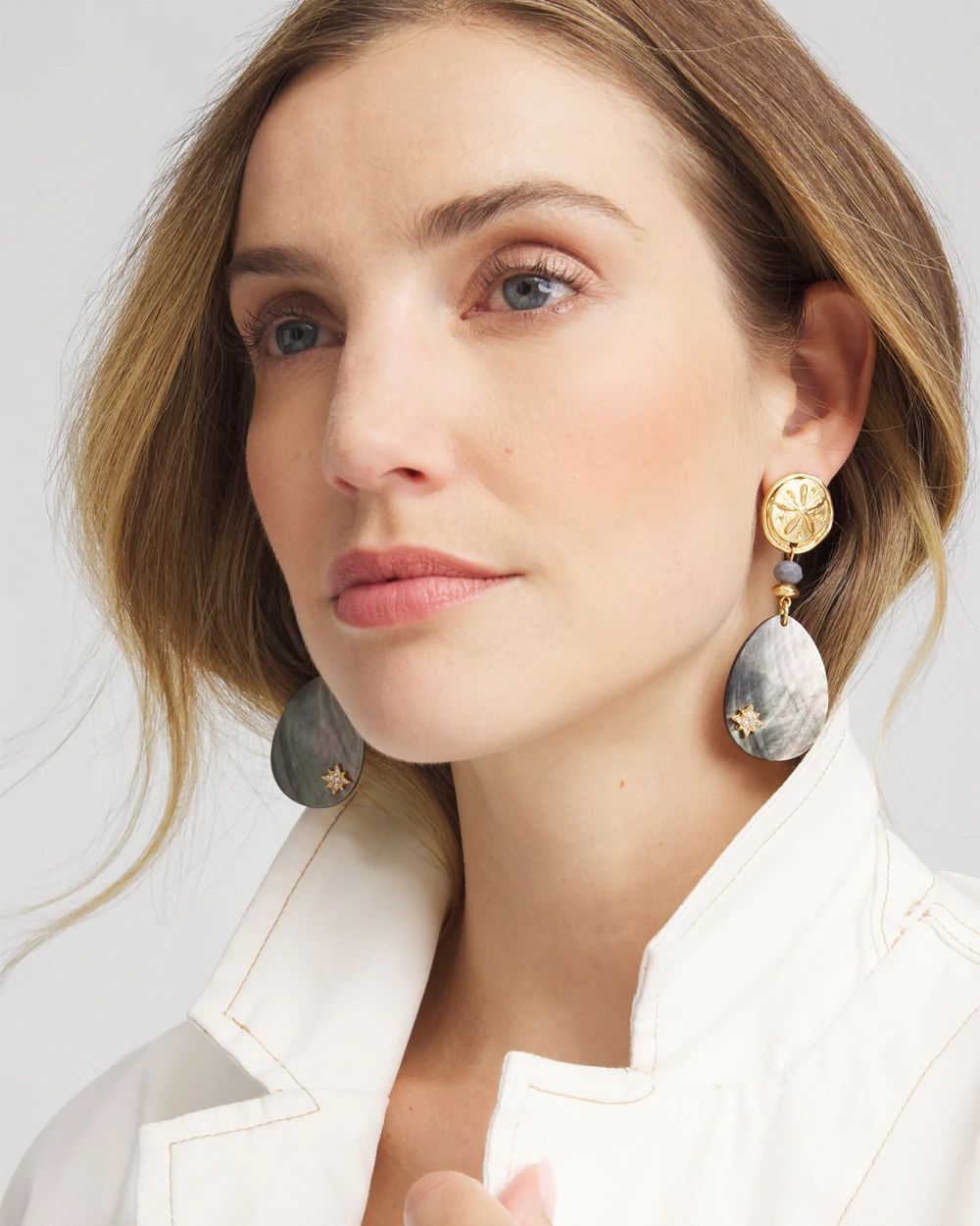 Abalone Sand Dollar Earrings