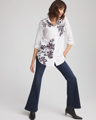 No Iron™ Floral Stretch Tunic click to view larger image.