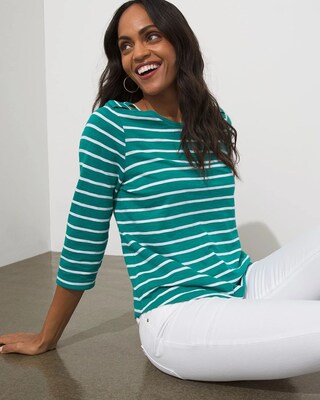 Epaulet 3/4 Sleeve Slub Tee