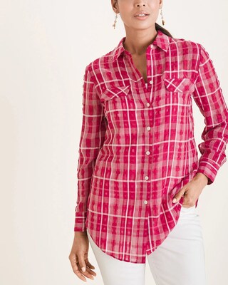 Seersucker Plaid Easy Shirt