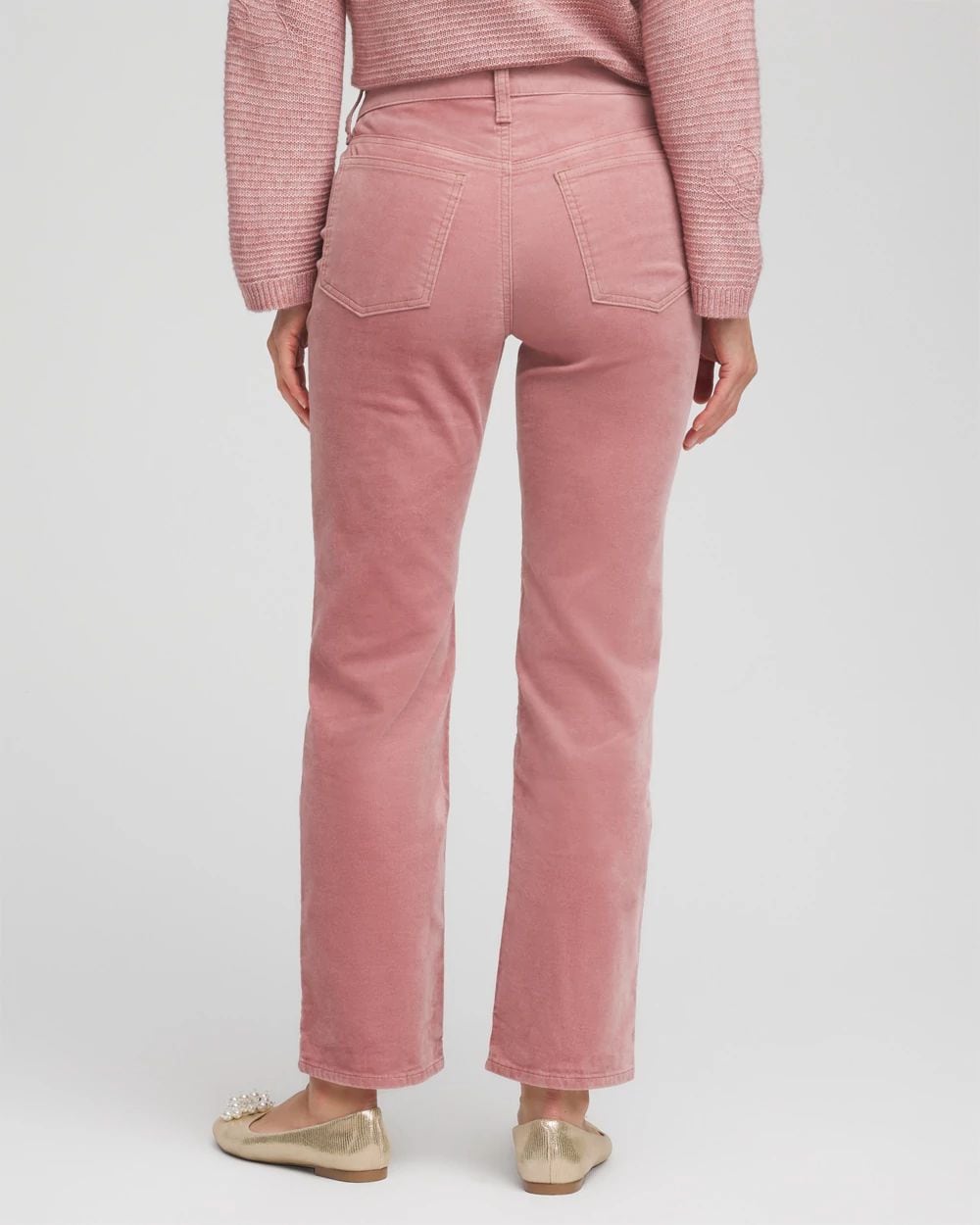 Velveteen Pull-On Flared Jeans click to view larger image.