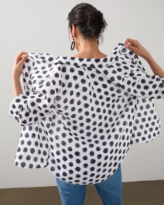 No-Iron Linen Dot Shirt