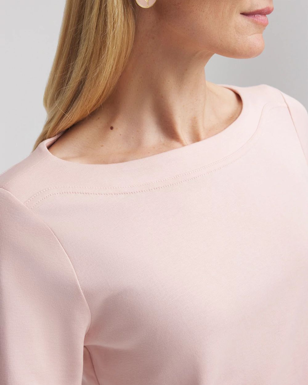 Stretch Cotton Boatneck Tunic
