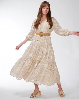 Ruffle Neck Tiered Dress