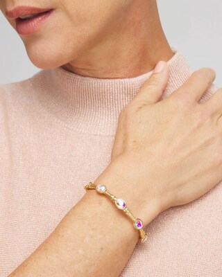 Gold Tone Stone Cuff Bracelet