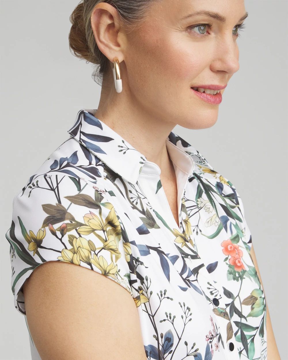 Zenergy® UPF Floral Cap Sleeve Polo