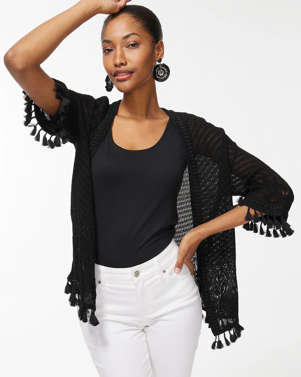 Summer Romance Tassel Trim Cardigan