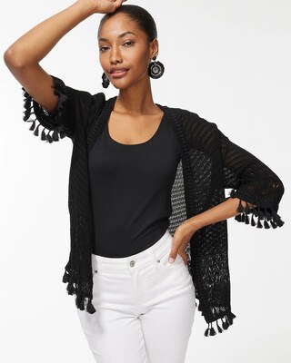 Summer Romance Tassel Trim Cardigan