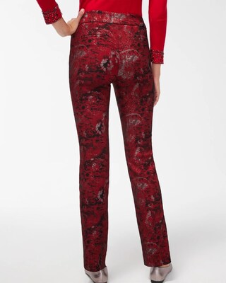 Brigitte Red Lurex Jacquard Pants