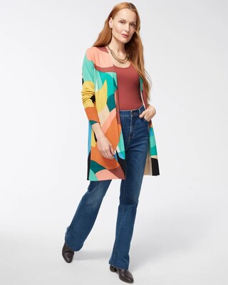 Spun Rayon Floral Midi Cardigan
