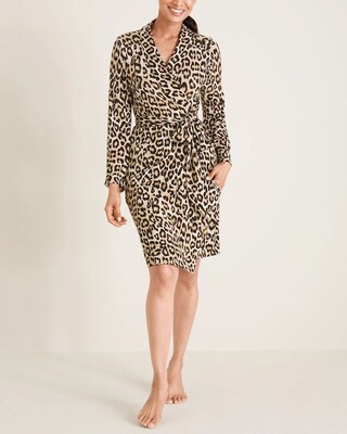 Soma for Chico's Cool Nights Animal-Print Short Robe
