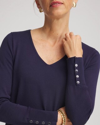 Ella V-Neck Pullover Sweater click to view larger image.