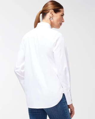 No Iron Stretch Button Sleeve Tunic