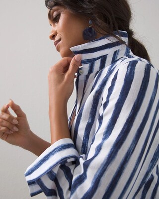 No-Iron Linen Stripe Tunic
