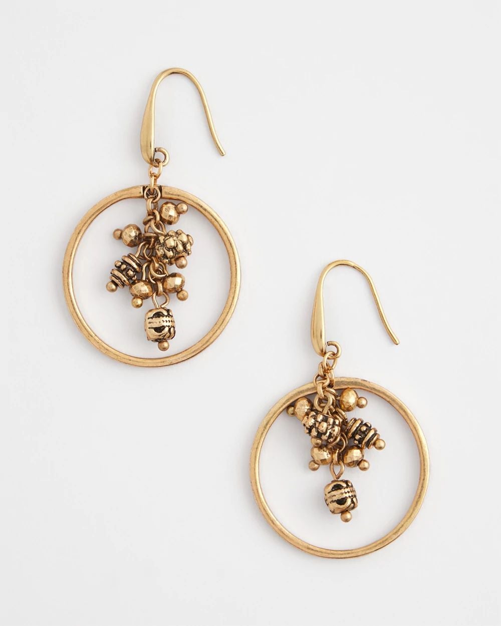 French Hook Drop Hoop Earrings