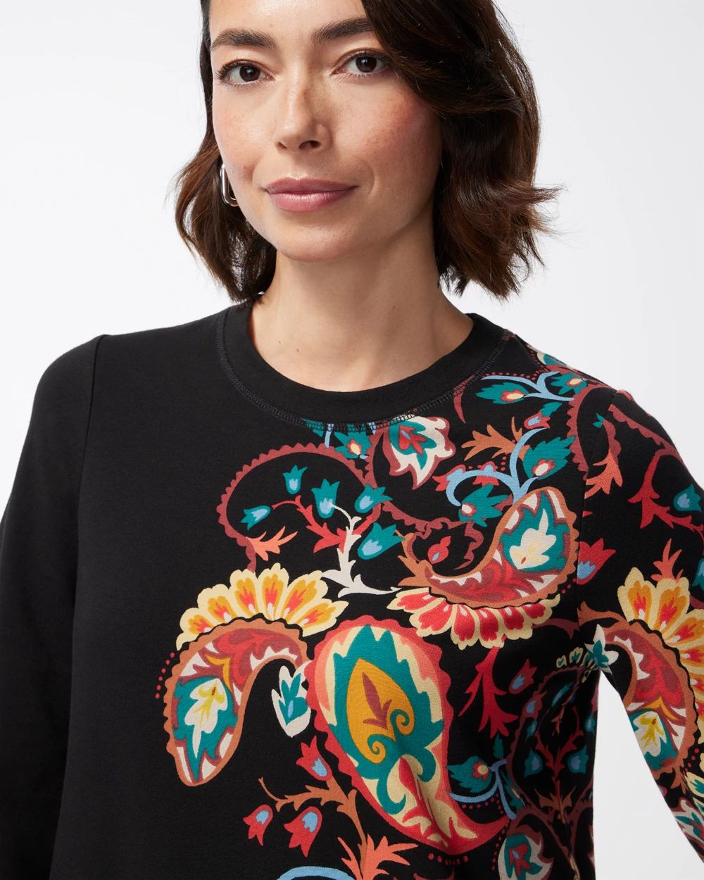 Zenergy French Terry Paisley Sweatshirt