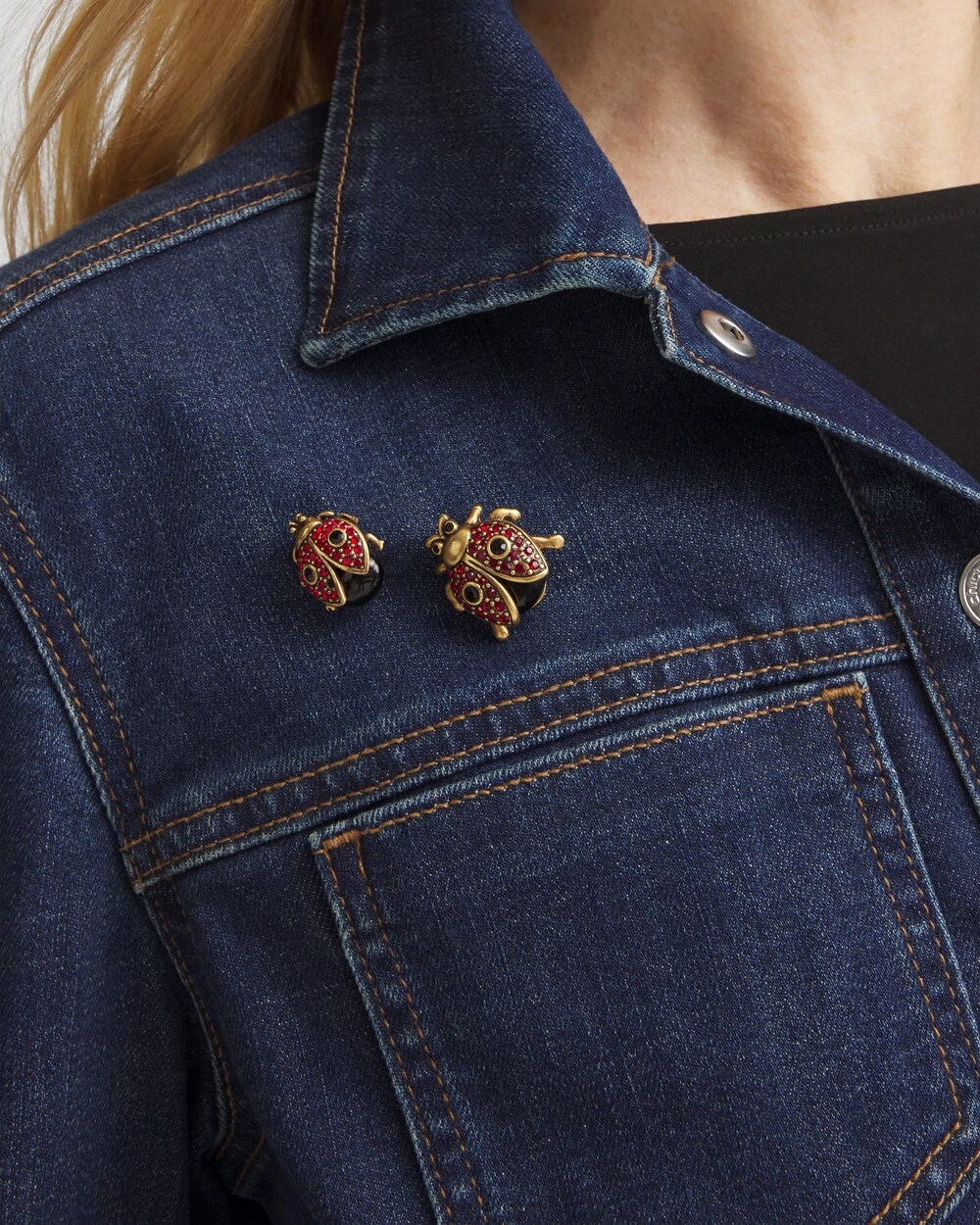 Pair of Two Ladybug Brooches