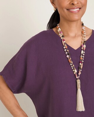 Beaded Multi-Colored Tassel Necklace