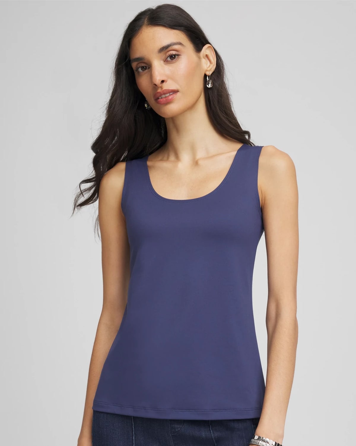 Chico's Microfiber Tank In Indigo Sky In Blue