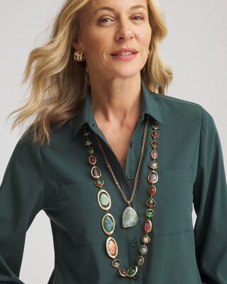 Adjustable Aventurine Pendant Necklace click to view larger image.