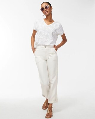 Linen Palms Seamed Tee