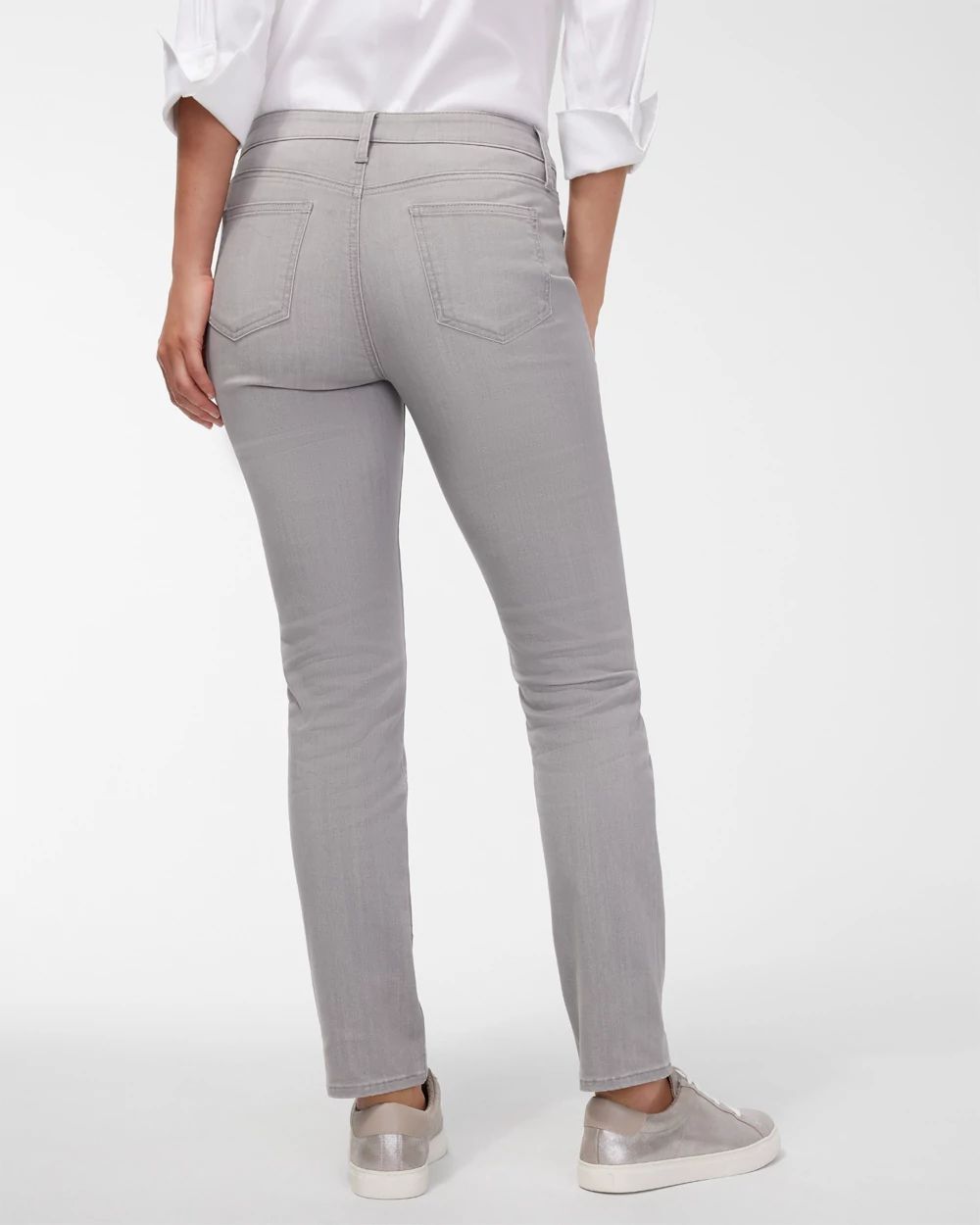 Girlfriend Tonal Embroidery Ankle Jeans