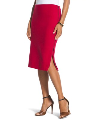 Side-Zip Red Skirt
