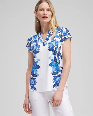 Zenergy® UPF Floral Cap Sleeve Polo