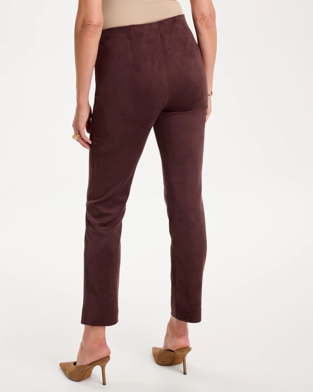 Faux Suede Juliet Slim Ankle Pants click to view larger image.