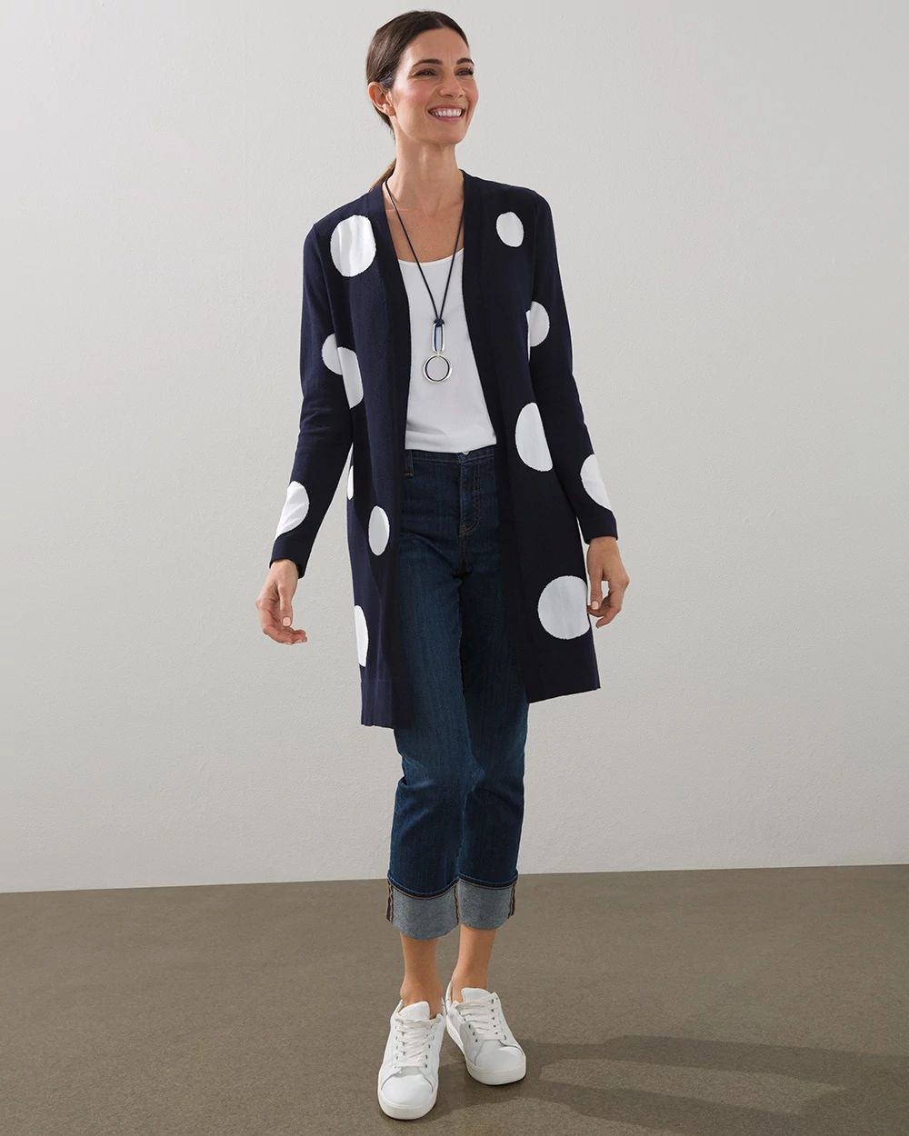 Spun Rayon Dot Cardigan