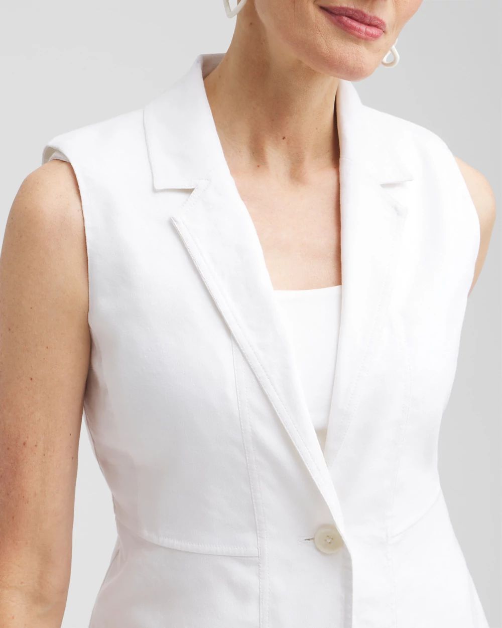 Linen Blend Stretch Vest