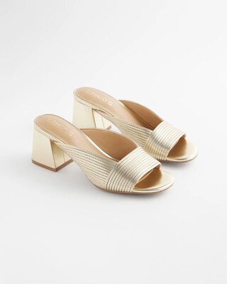 Vinia Metallic Rope Block Heels click to view larger image.