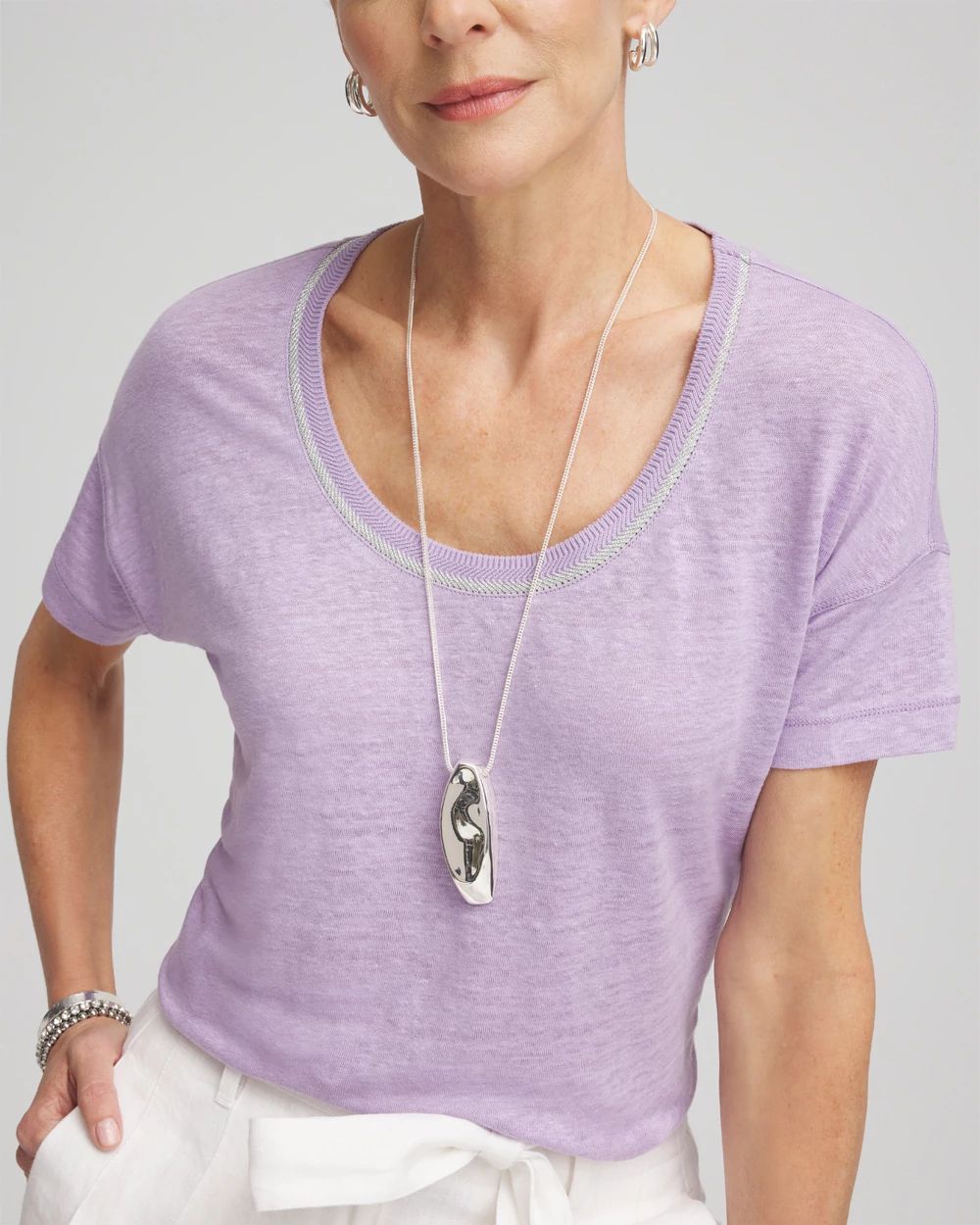 Adjustable Silver-Tone Pendant Necklace