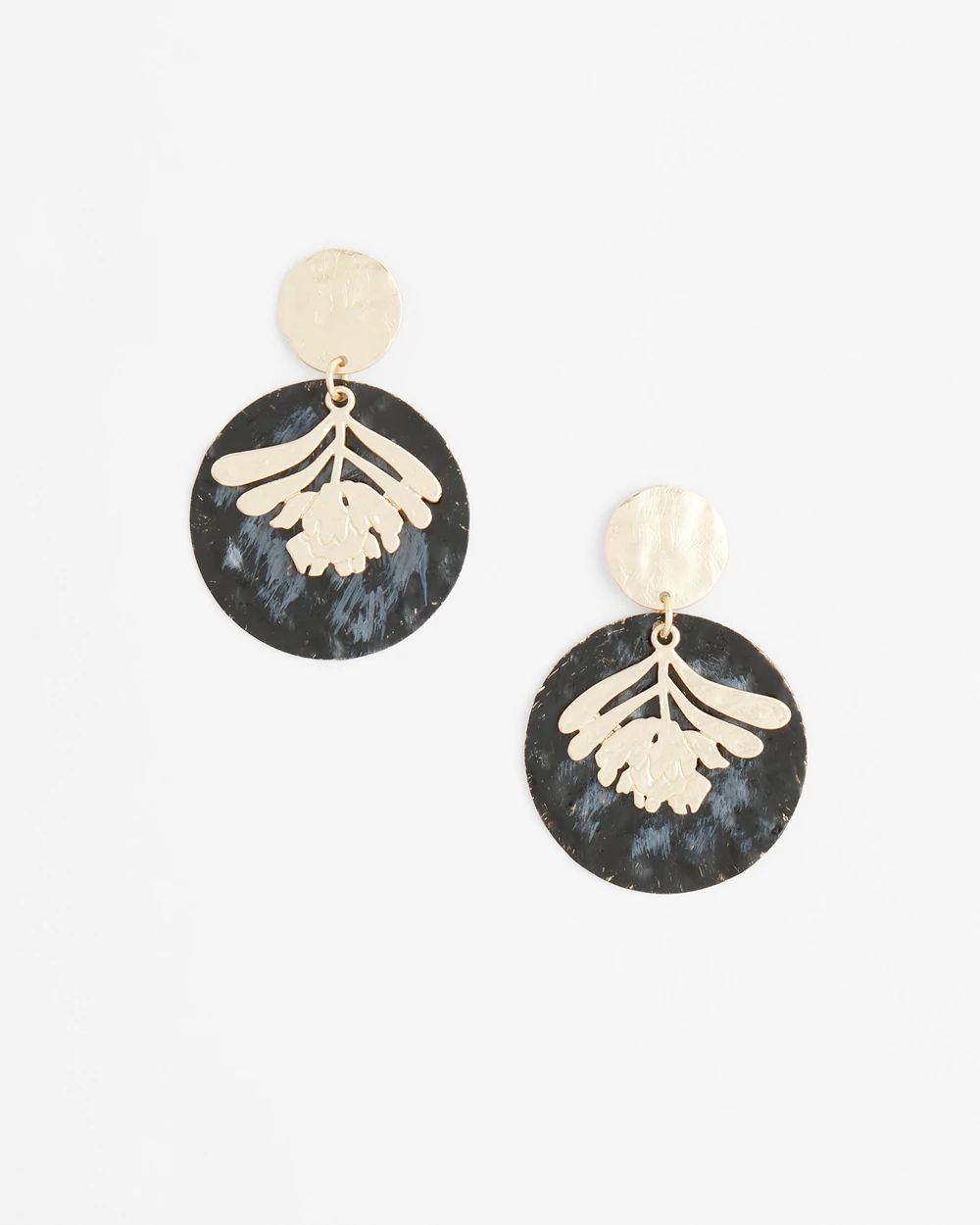 No Droop™ Black Leaf Drop Earrings